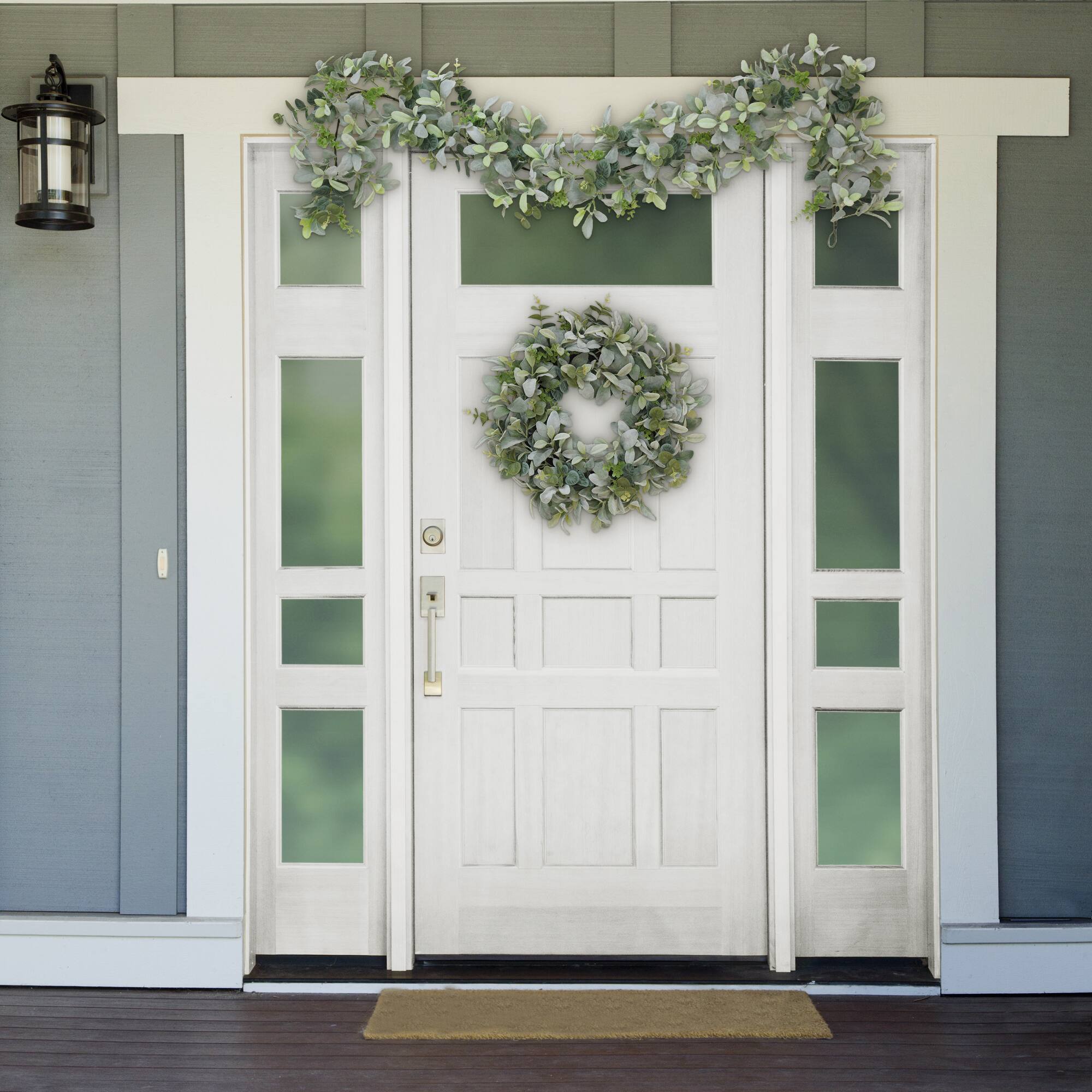 6 Pack: 22" Green Lambs Ear Wreath